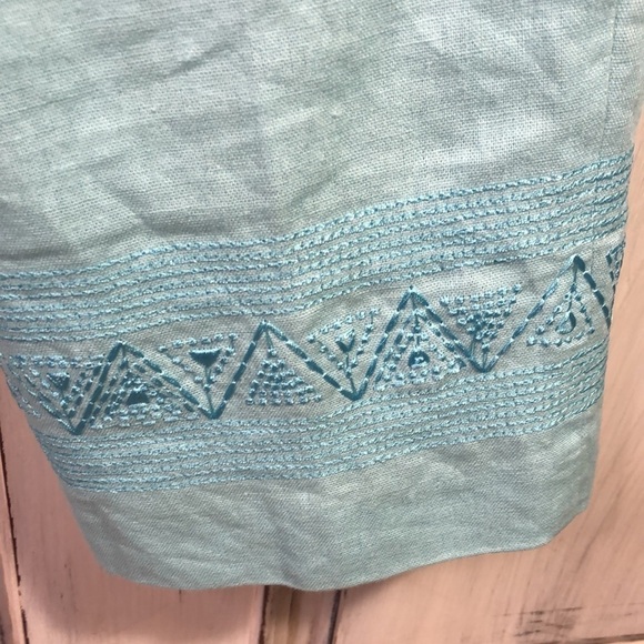 Nicole Studio Lovely Linen Blend Aqua Lined Pants Size 6P - Picture 7 of 10